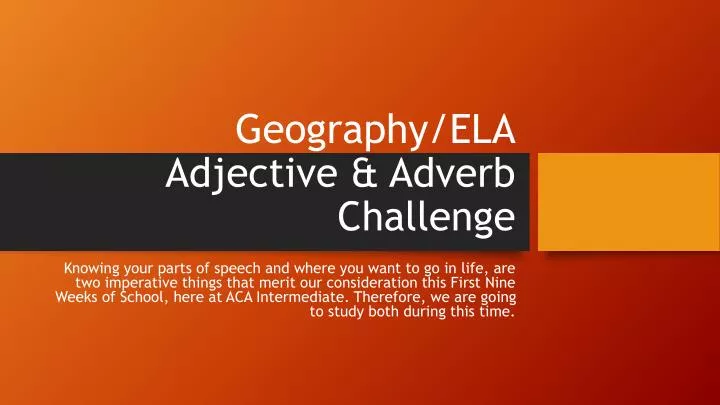 geography ela adjective adverb challenge