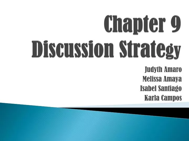 chapter 9 discussion strate gy
