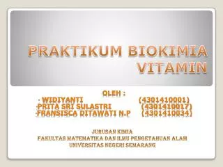 praktikum biokimia vitamin