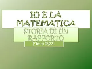 io e la matematica