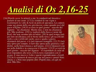 analisi di os 2 16 25