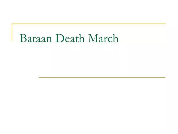 bataan death march