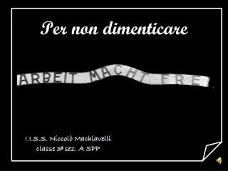 per non dimenticare