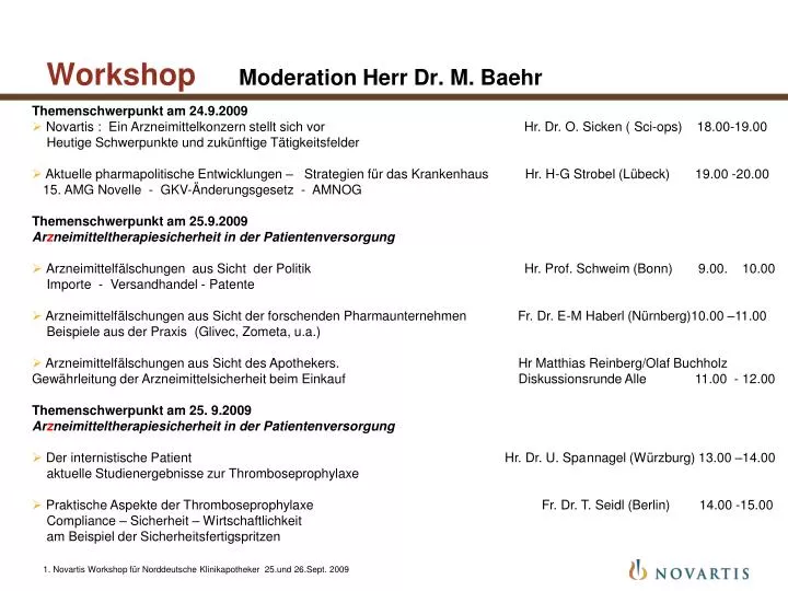 workshop moderation herr dr m baehr