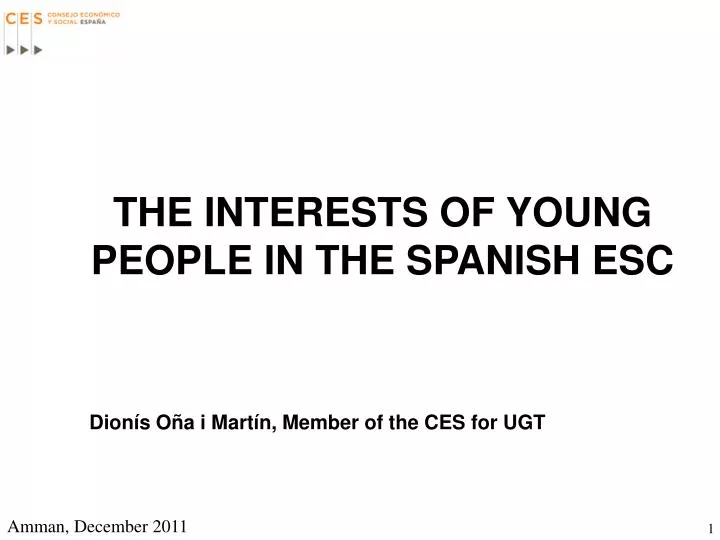 the interests of young people in the spanish esc