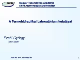a termohidraulikai laborat rium kutat sai