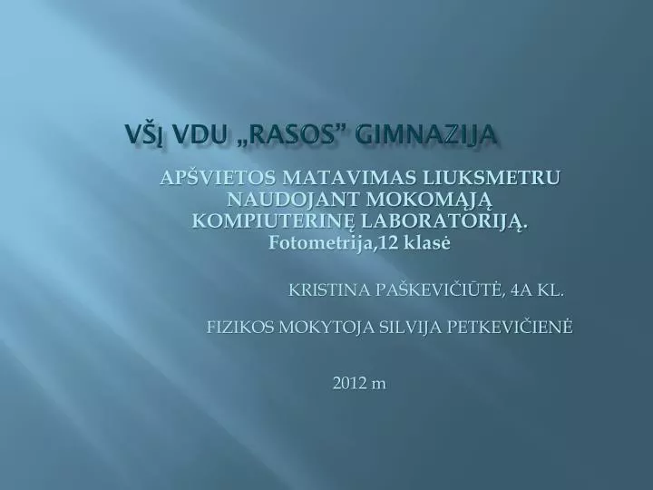 v vdu rasos gimnazija