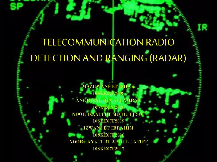 telecommunication radio detection and ranging radar