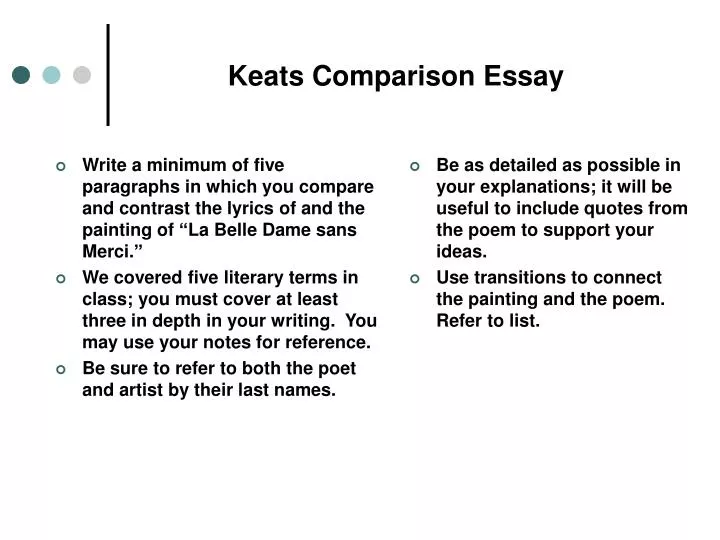 keats comparison essay