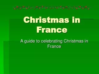 Christmas in France