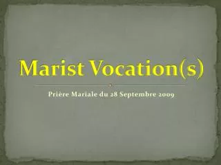 marist vocation s