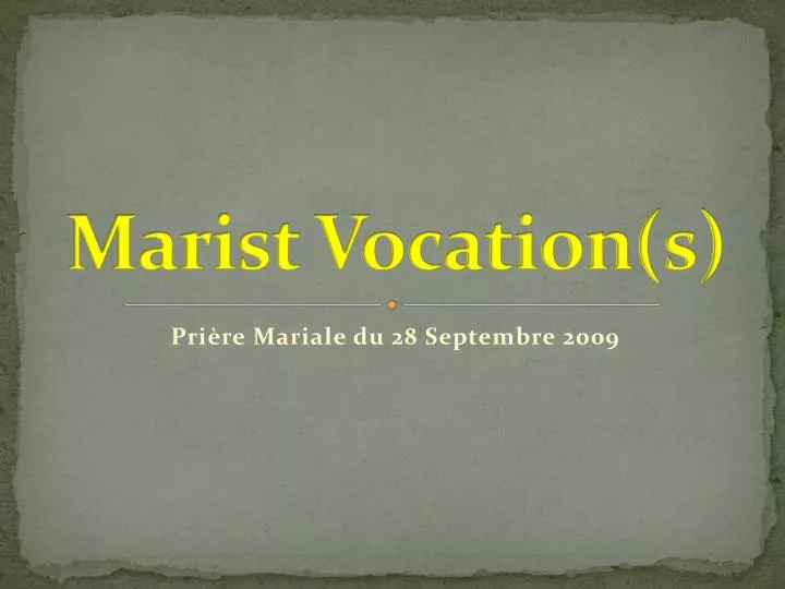 marist vocation s
