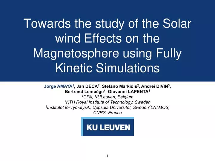 towards the study of the solar wind effects on the magnetosphere using fully kinetic simulations