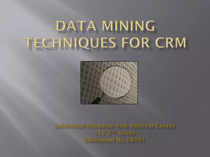 data mining techniques for crm
