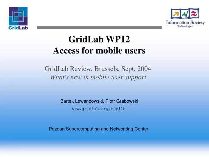 gridlab wp12 access for mobile users