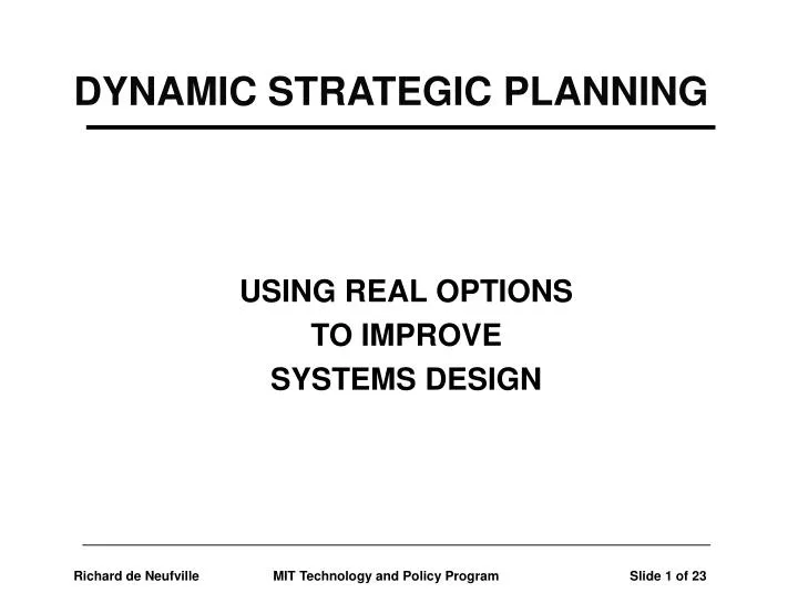 dynamic strategic planning