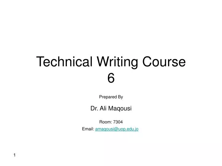 technical writing course 6