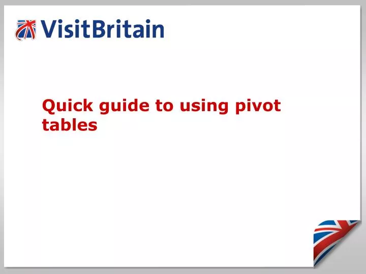 quick guide to using pivot tables