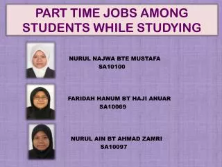 PART TIME JOBS AMONG STUDENTS WHILE STUDYING