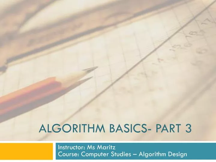 algorithm basics part 3