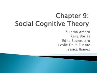 Chapter 9: Social Cognitive Theory