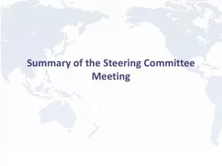 Summary of the Steering Committee Meeting