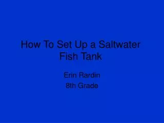 How To Set Up a Saltwater Fish Tank