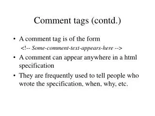 Comment tags (contd.)