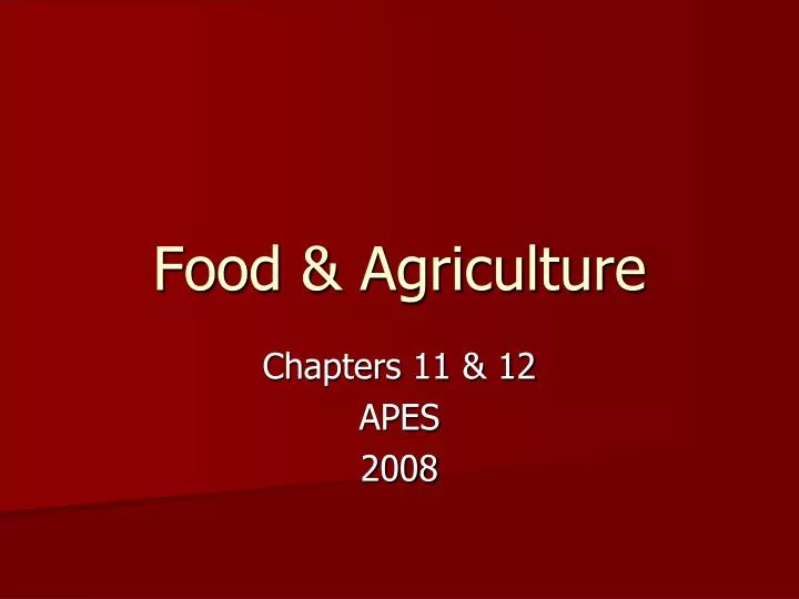 food agriculture