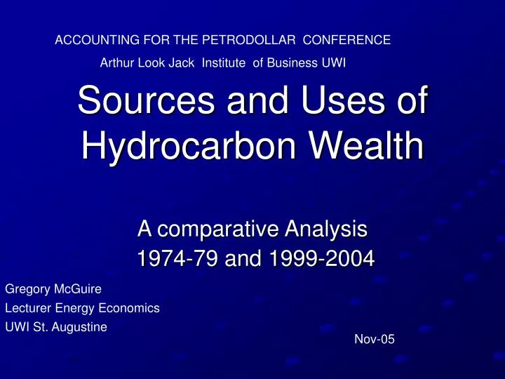 sources and uses of hydrocarbon wealth