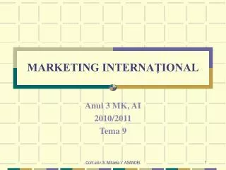 marketing interna ional