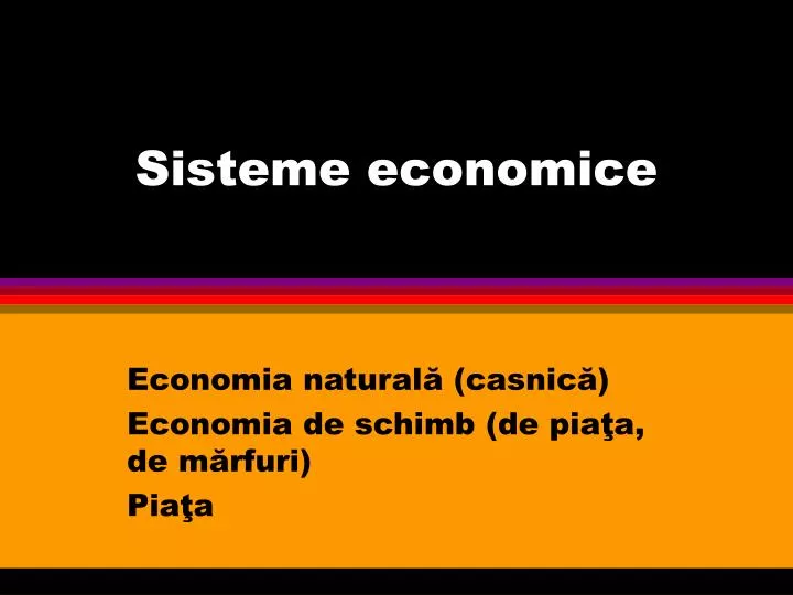 sisteme economice