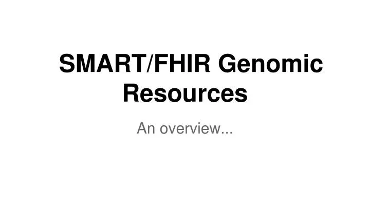 smart fhir genomic resources
