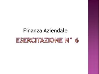 esercitazione n 6