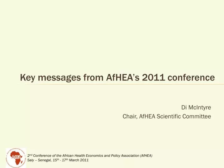 key messages from afhea s 2011 conference