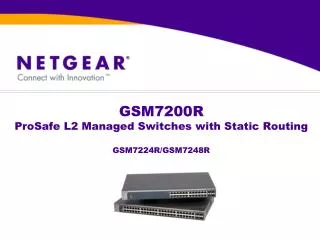 GSM7200R ProSafe L2 Managed Switches with Static Routing GSM7224R/GSM7248R