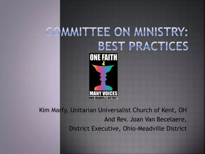 committee on ministry best practices