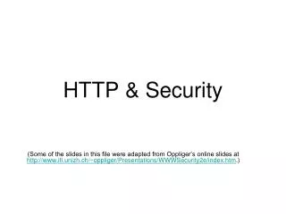 HTTP &amp; Security