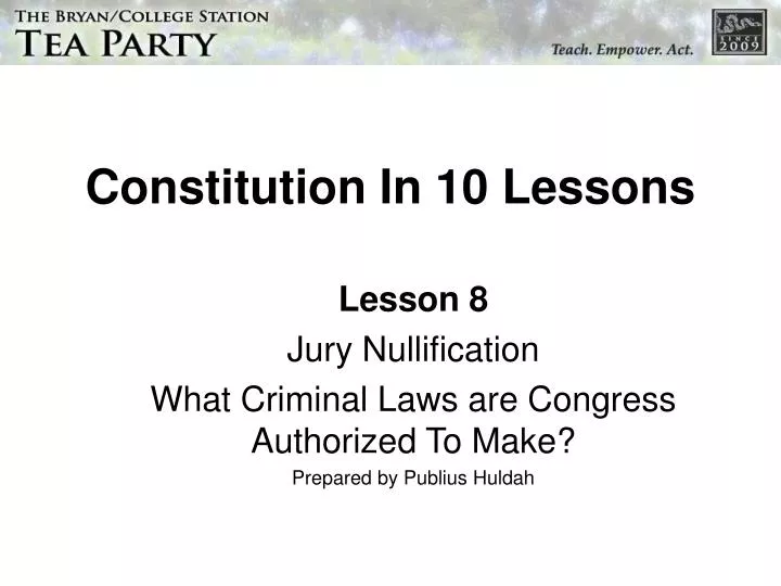 constitution in 10 lessons