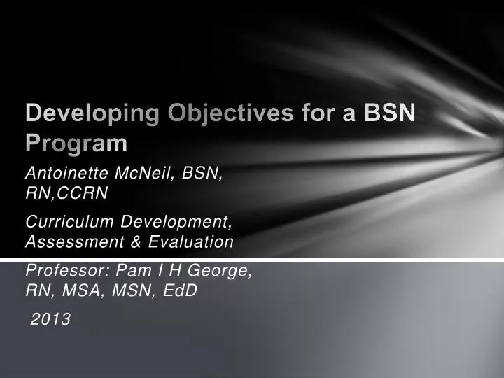 developing objectives for a bsn program
