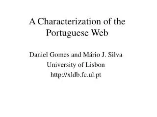 A Characterization of the Portuguese Web