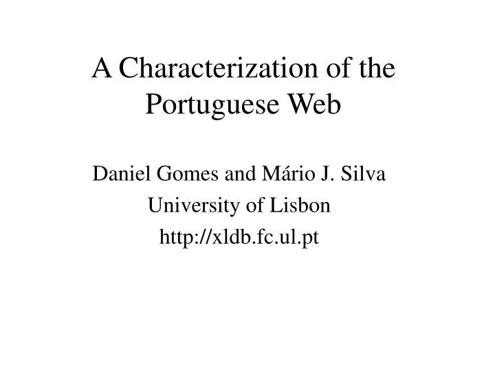 a characterization of the portuguese web
