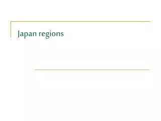 Japan regions