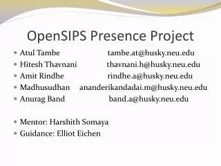 OpenSIPS Presence Project