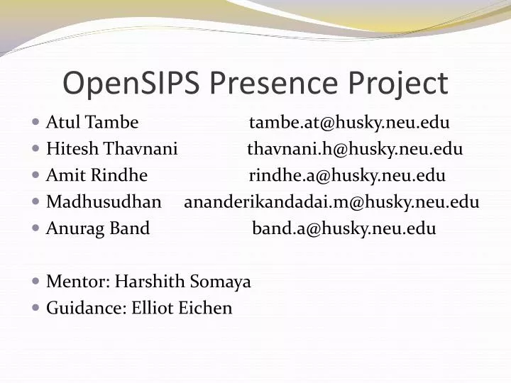 opensips presence project