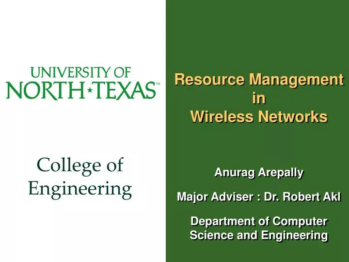 resource management in wireless networks
