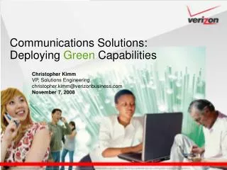 Communications Solutions: Deploying Green Capabilities