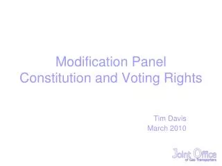 Modification Panel Constitution and Voting Rights