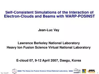Self-Consistent Simulations of the Interaction of Electron-Clouds and Beams with WARP-POSINST