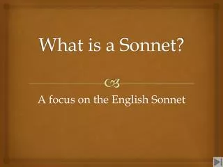 what is a sonnet